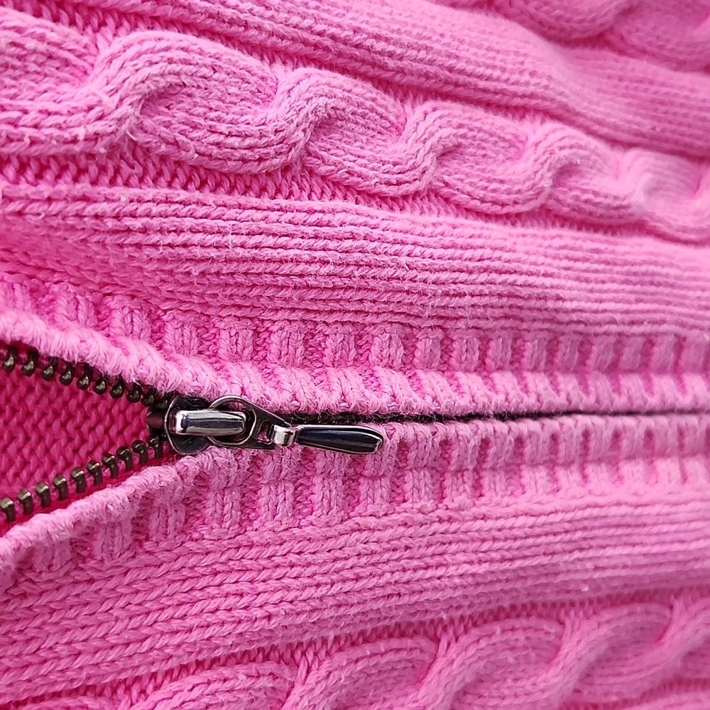 Lilly Pultizer Hot Pink Cable Knit Zip Up Hoodie Small - Picture 4 of 15